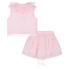 Girls Pink Bow Chiffon Skirt Set, 1, hi-res