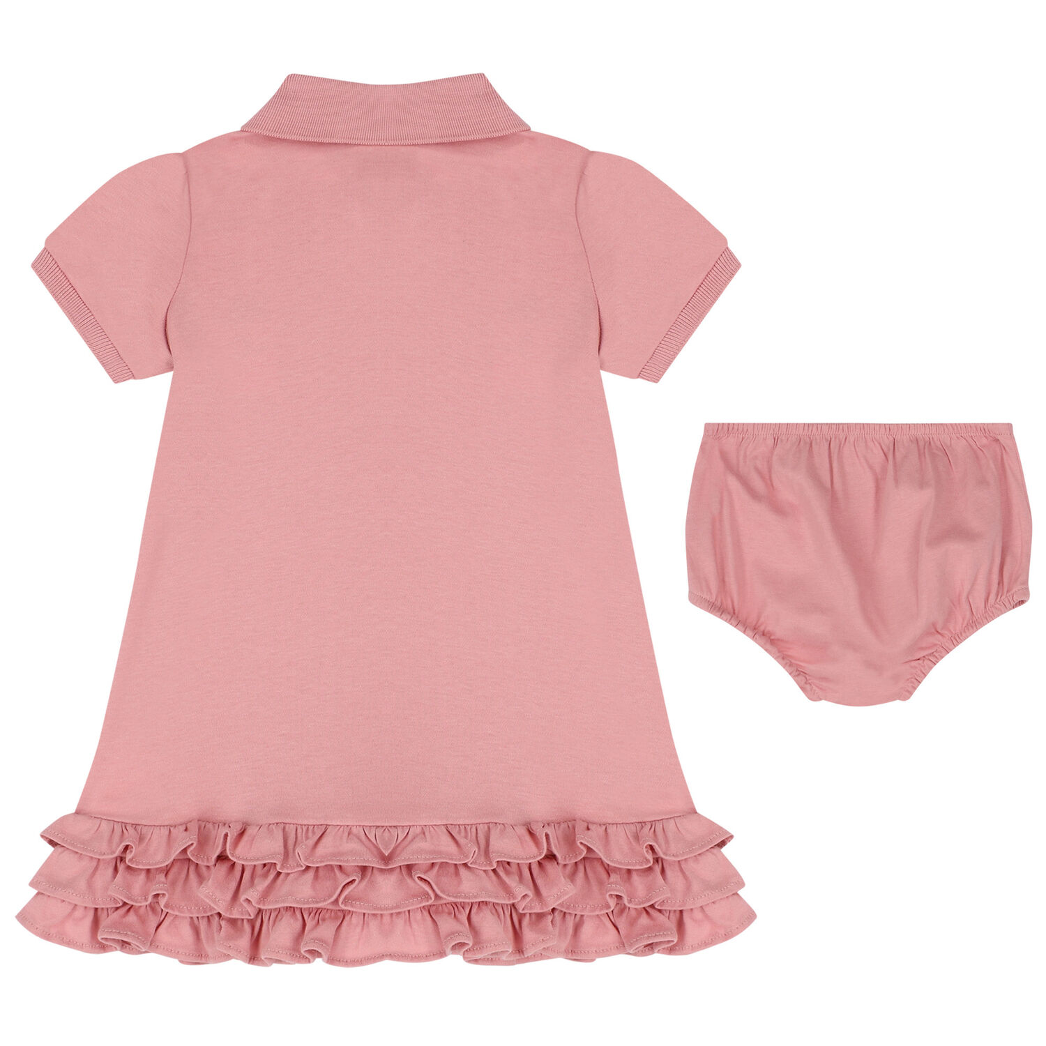 Baby Girls Pink Polo Dress Set, 1, hi-res