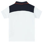 Boys White Logo Polo Shirt, 2, hi-res