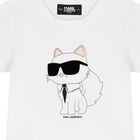 Girls White Choupette Logo T-Shirt, 1, hi-res