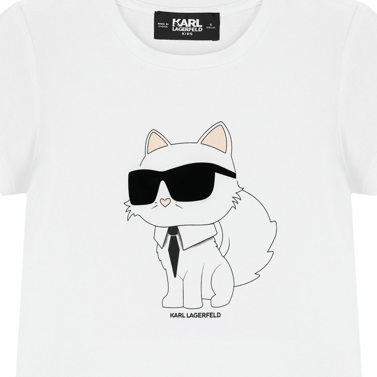 Girls White Choupette Logo T-Shirt, 1, hi-res image number null