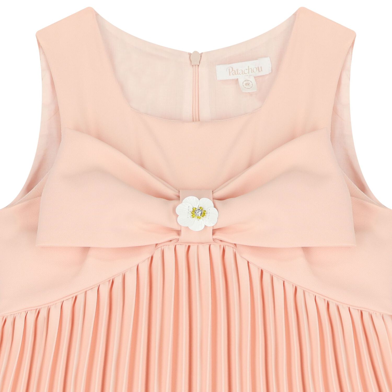 Girls Pink Bow Dress, 2, hi-res