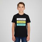 Boys Black Logo T-Shirt, 2, hi-res
