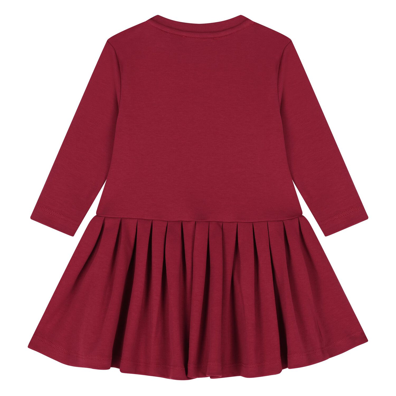 Younger Girls Red Pleated Logo Dress, 1, hi-res