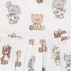 Baby Girls White Teddy Bear Dress Set, 3, hi-res