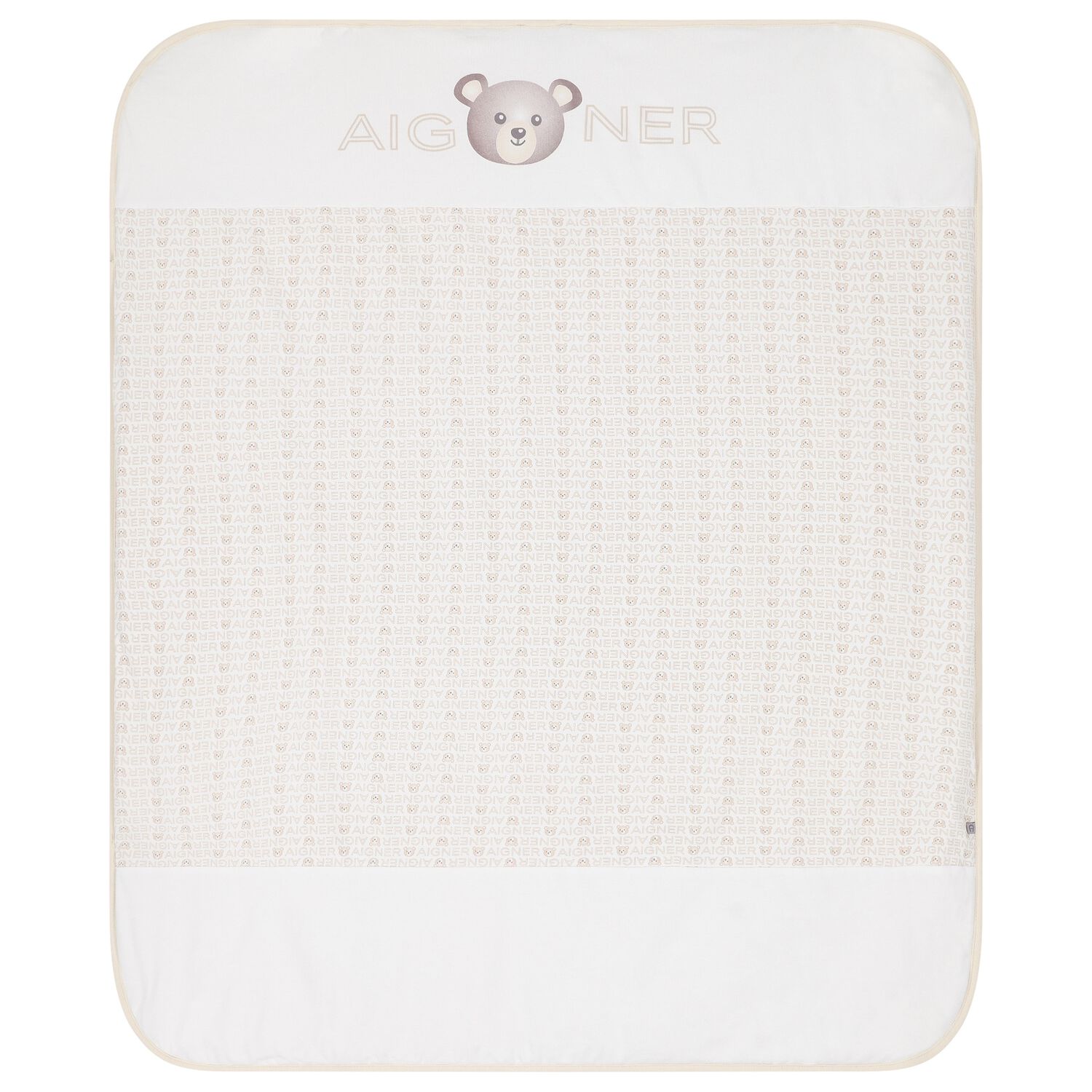 White & Beige Teddy Bear Baby Blanket, 1, hi-res