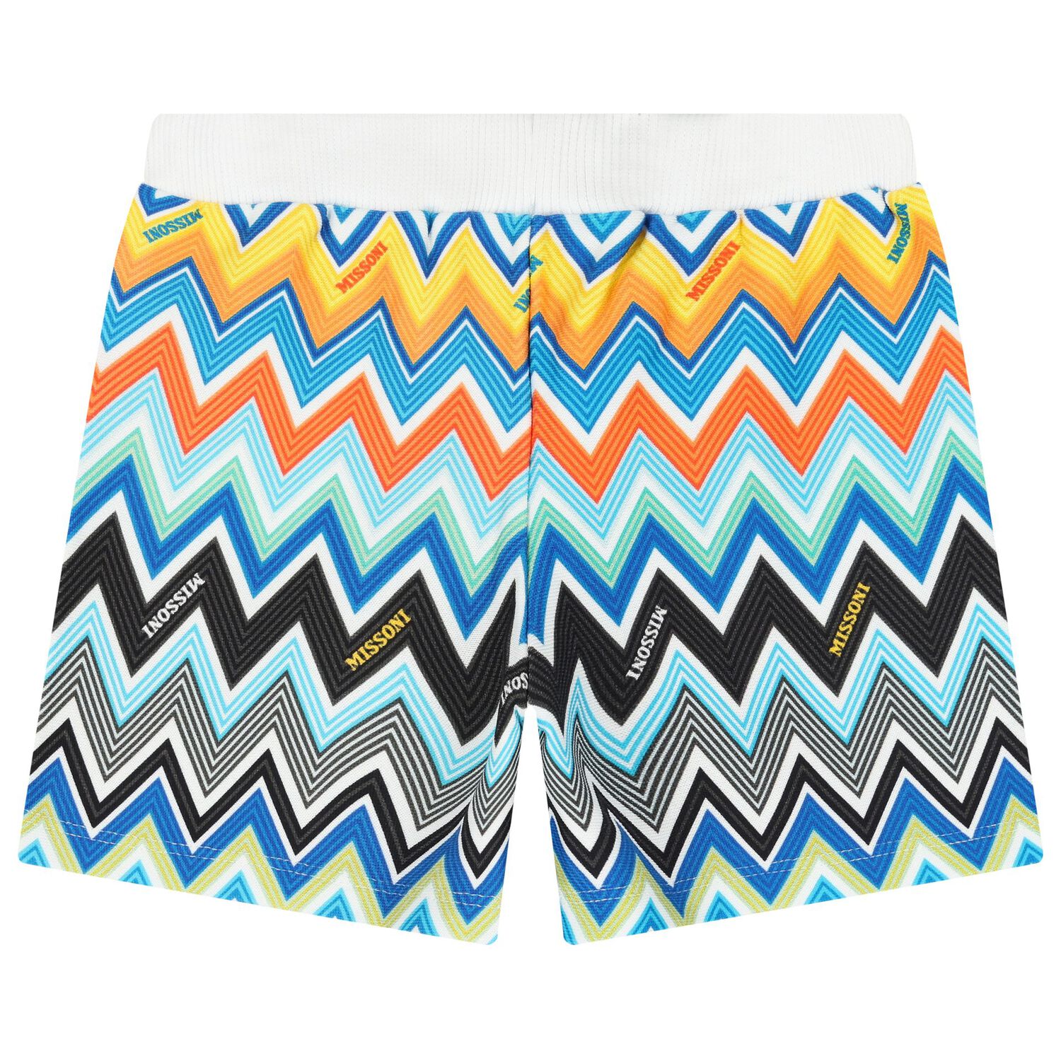 Younger Boys Multi-Coloured Logo Zig Zag Shorts, 1, hi-res