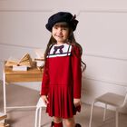 Girls Red Bow Dress, 2, hi-res