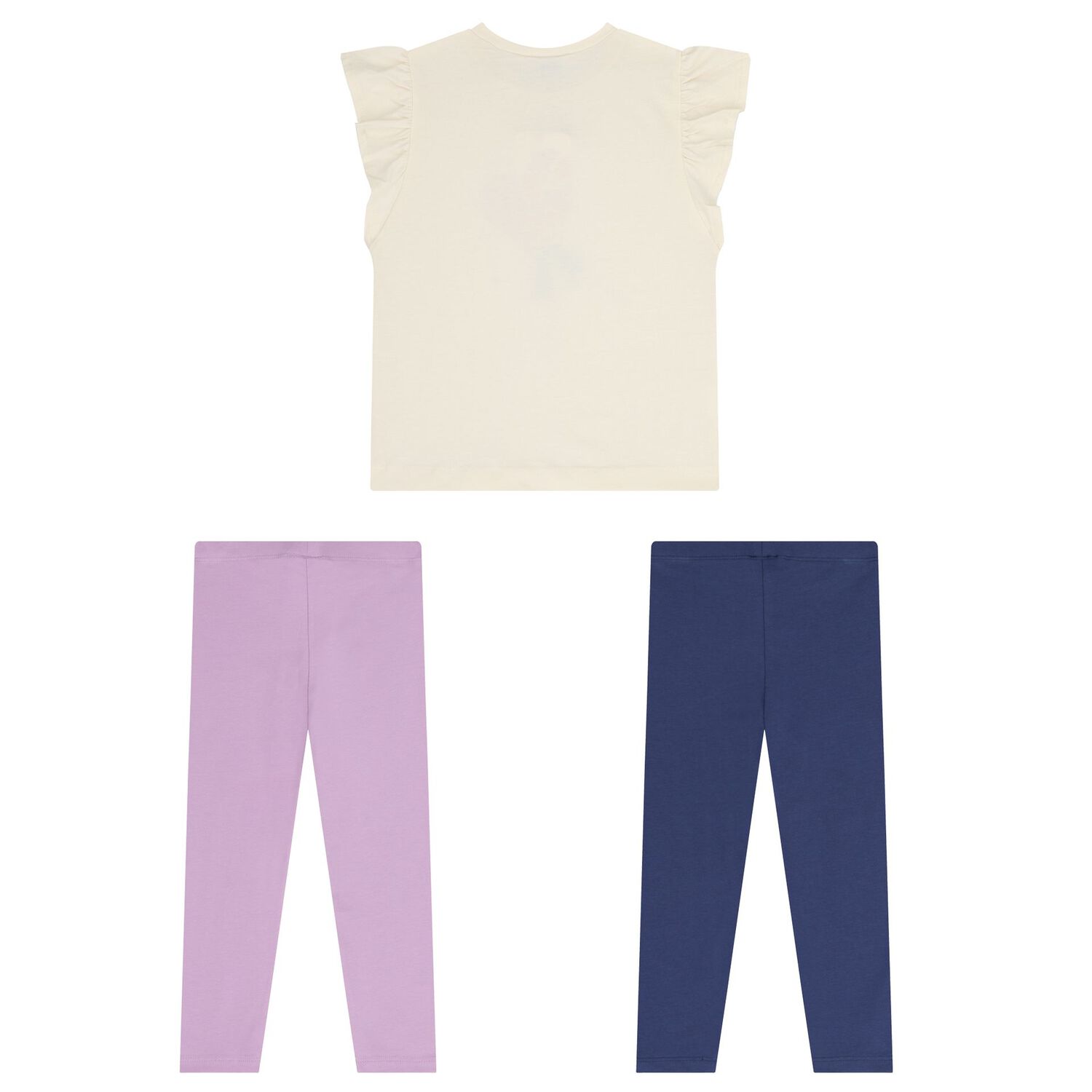 Girls Ivory & Purple Leggings Set, 2, hi-res