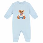 Baby Boys Blue Teddy Romper, 1, hi-res