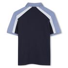 Boys Navy Blue Logo Polo Shirt, 1, hi-res