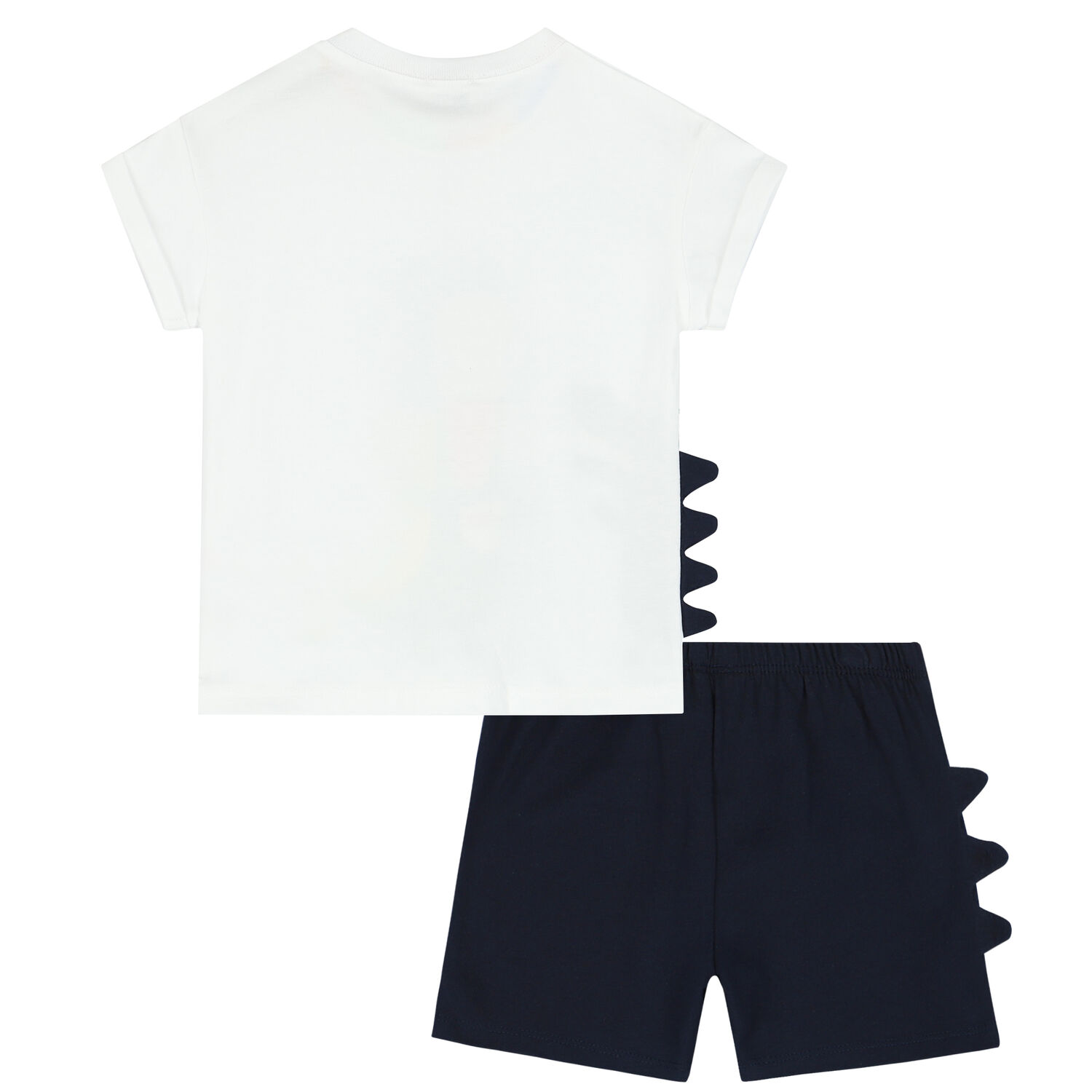 Younger Boys White & Navy Shorts Set, 1, hi-res