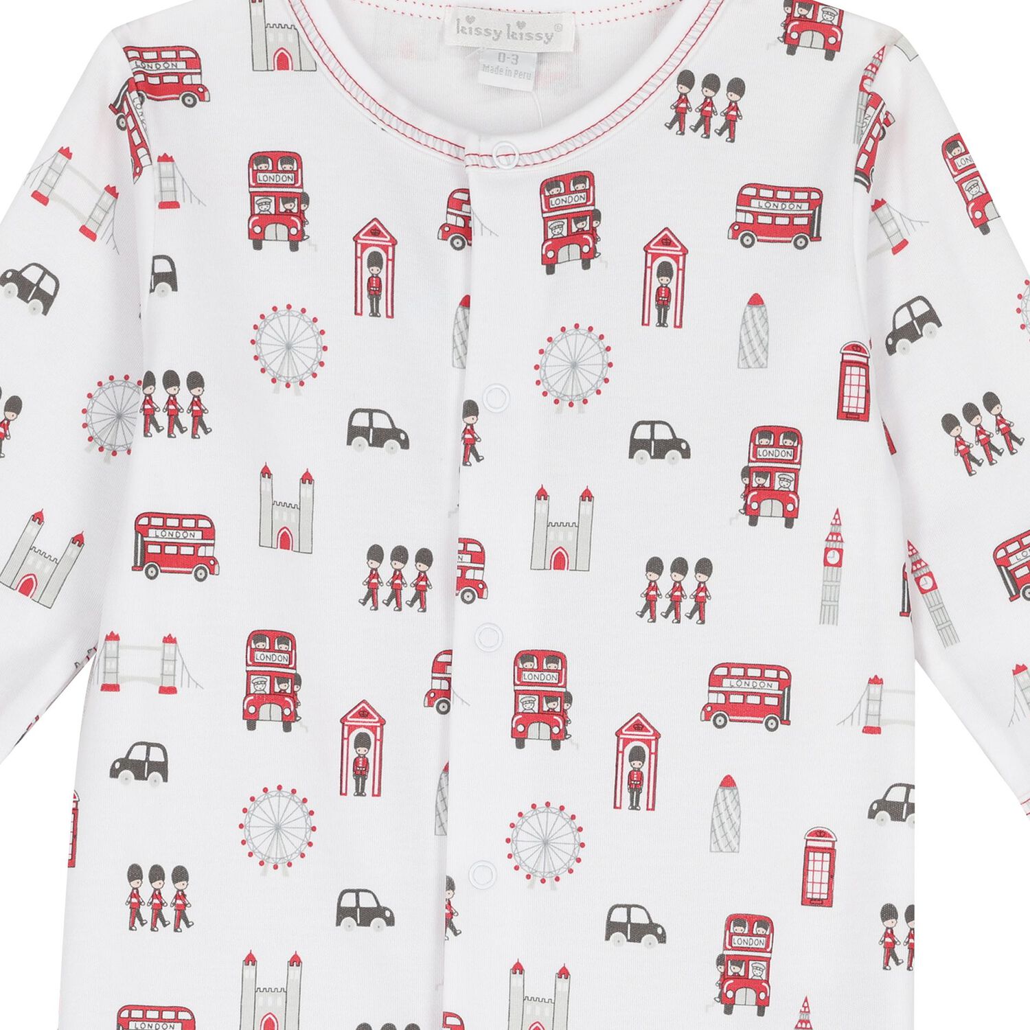 Baby Boys White Lively London Babygrow, 1, hi-res image number null