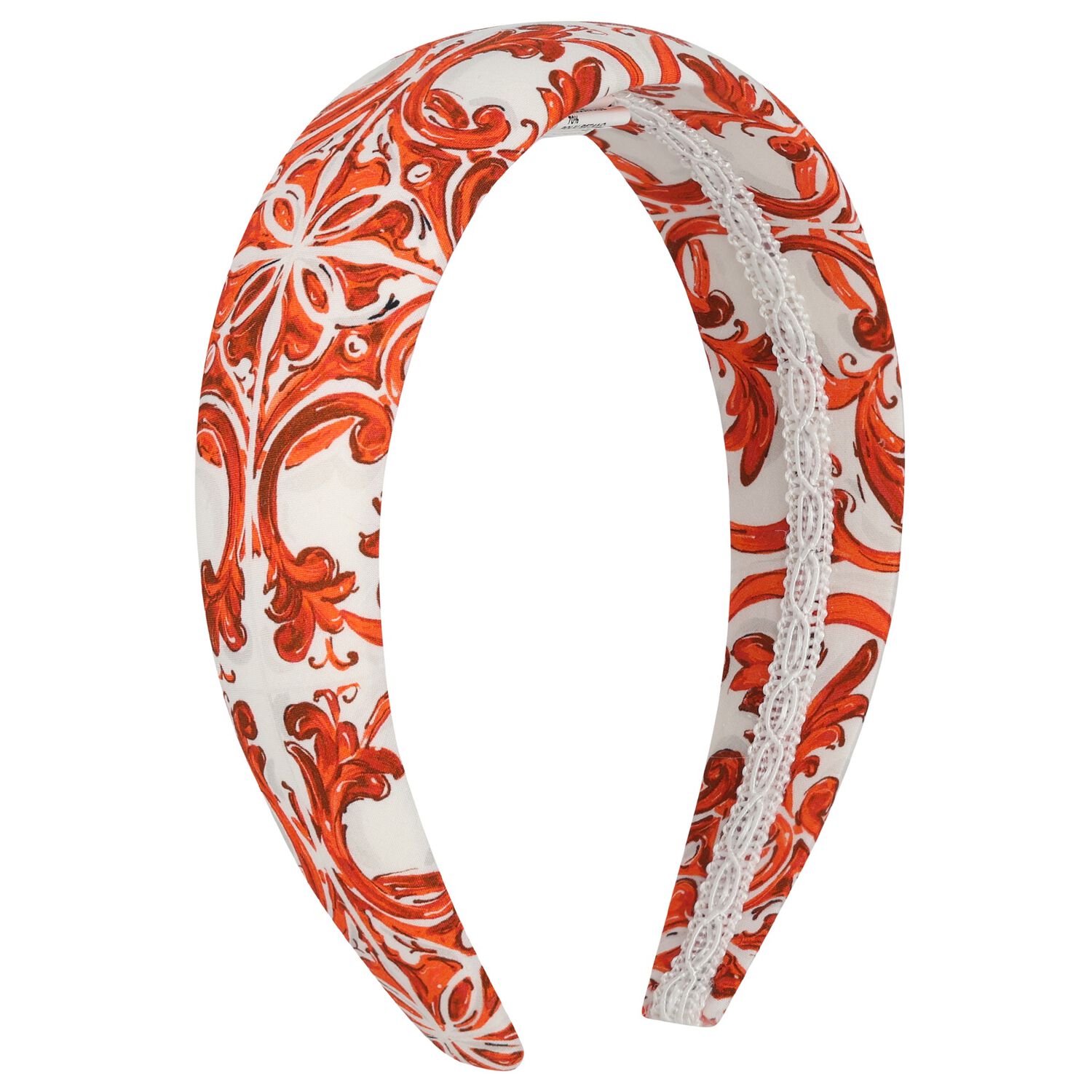 Girls White & Orange Majolica Headband, 1, hi-res