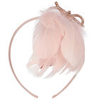 Girls Pink Feather Headband, 1, hi-res