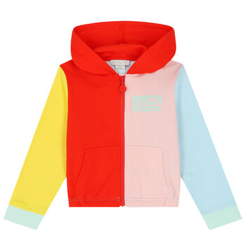 Girls Multi-Colored Logo Zip Up Top