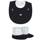 Baby Boys Navy Blue Logo Bib Set, 1, hi-res