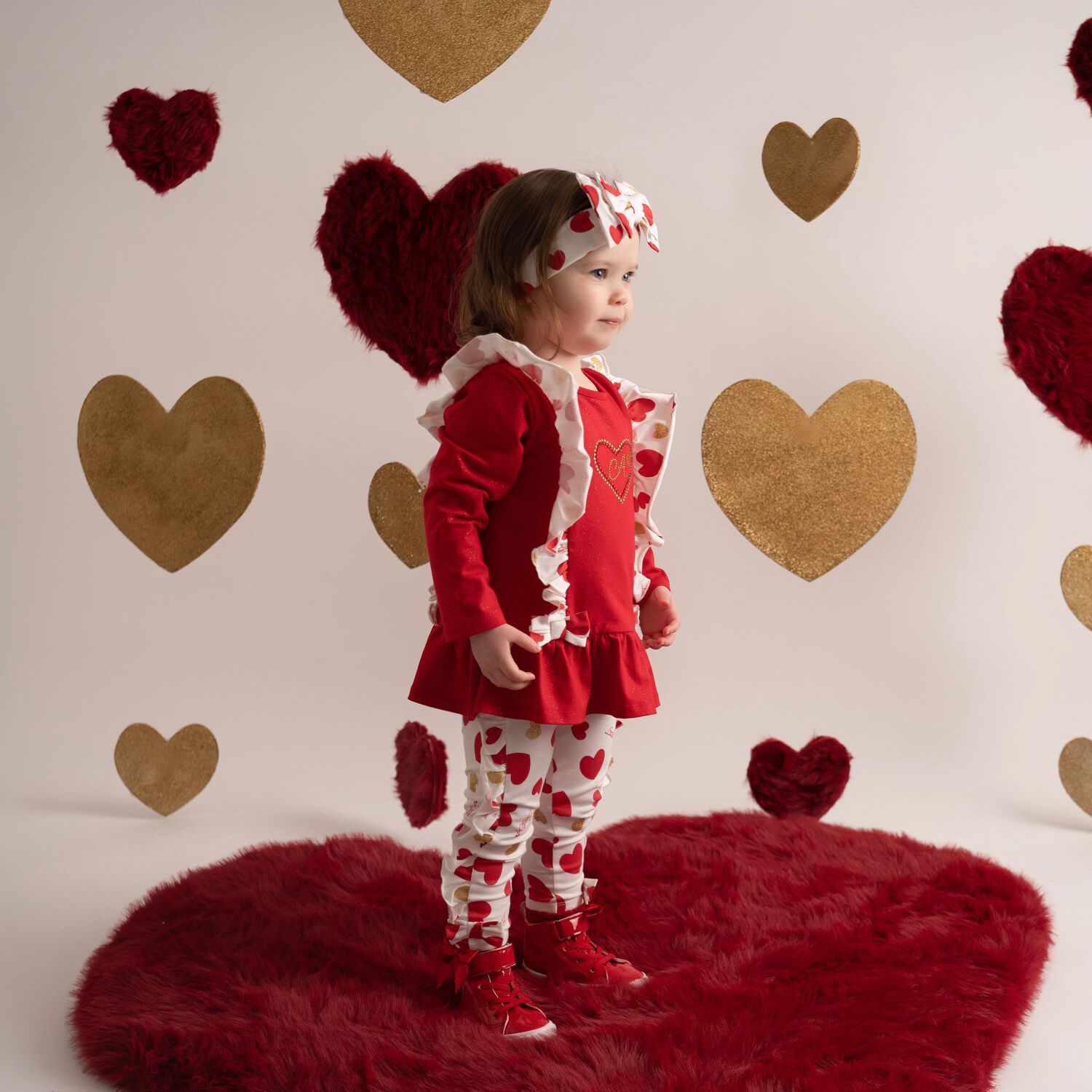 Baby Girls Red Heart Leggings Set, 1, hi-res image number null