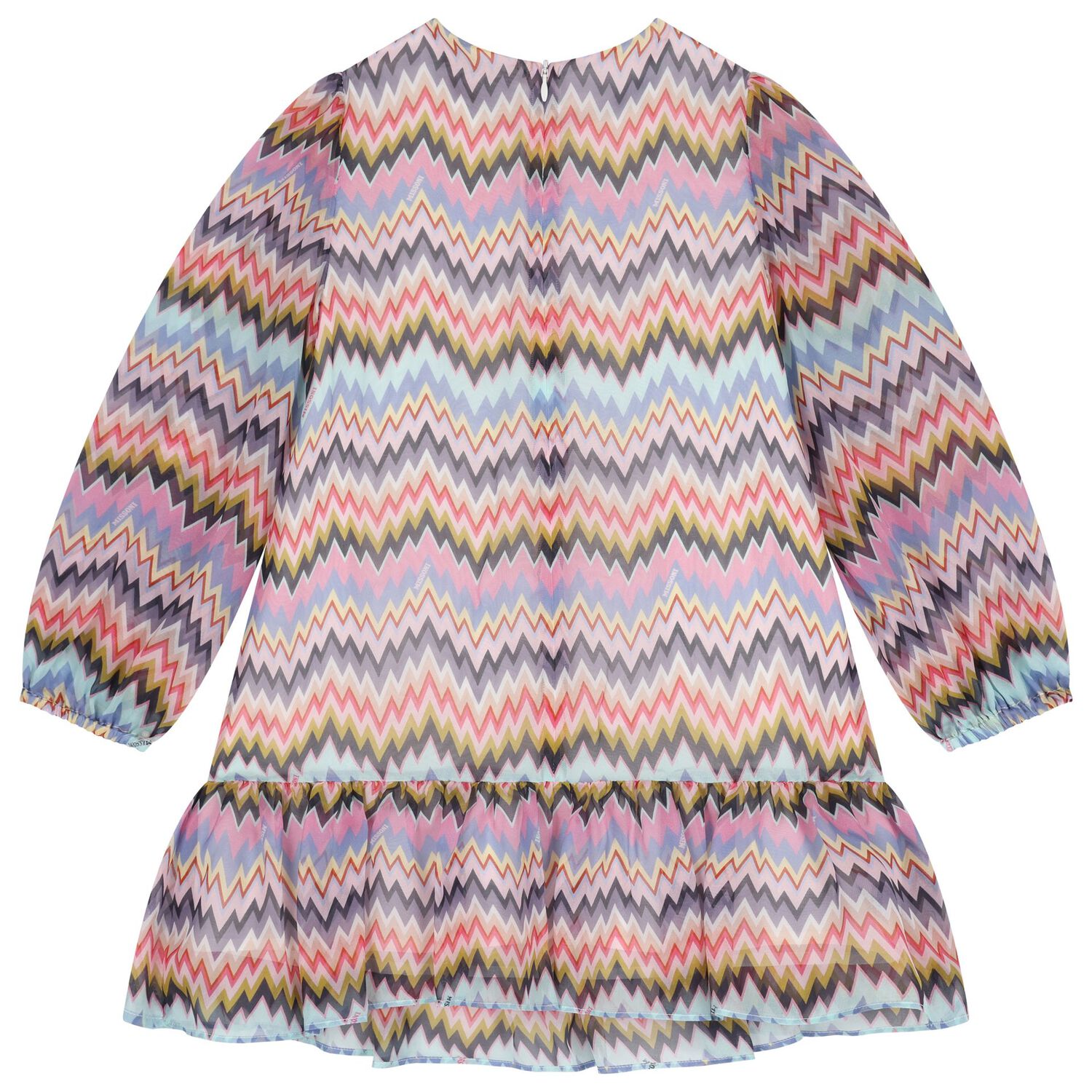 Girls Multi-Coloured Zigzag Dress, 1, hi-res