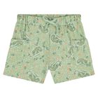 Younger Boys White & Green Shorts & Hat Set, 1, hi-res