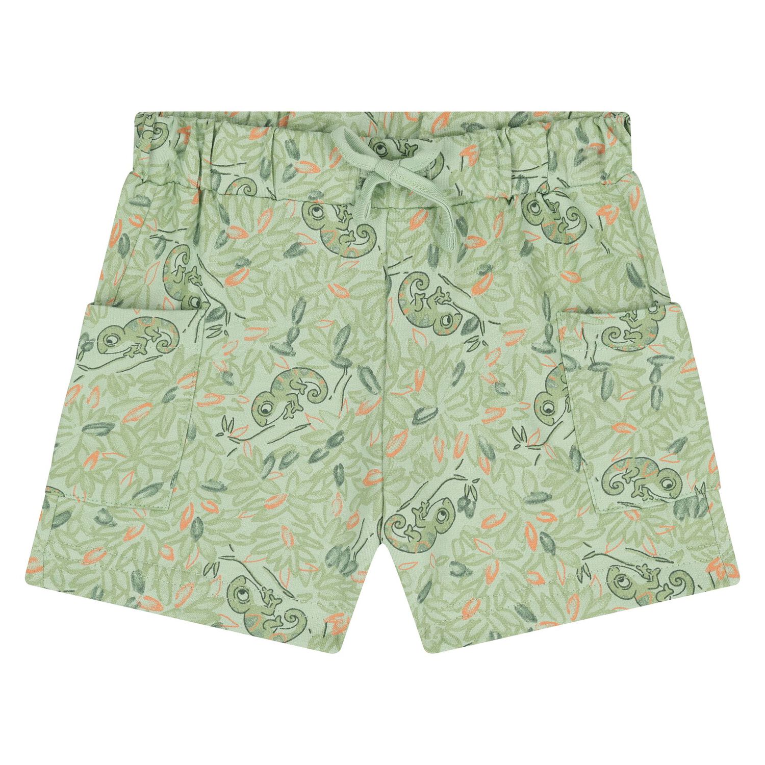 Younger Boys White & Green Shorts & Hat Set, 1, hi-res
