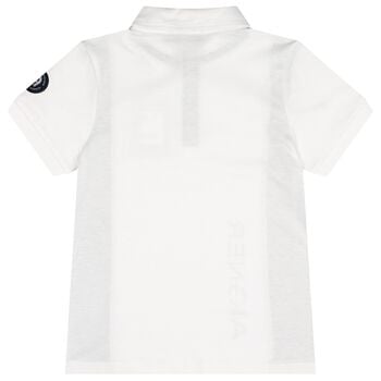 Boys White Logo Polo Shirt