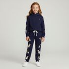 Girls Navy Blue Polo Bear Hooded Top, 1, hi-res