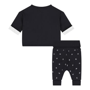 Baby Boys Black & White Logo Reversible Trousers Set