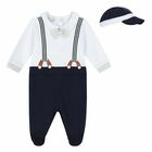 Baby Boys Navy & White Babygrow Set, 1, hi-res