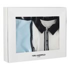Baby Boys White & Blue Ikonik Shorts Set, 1, hi-res