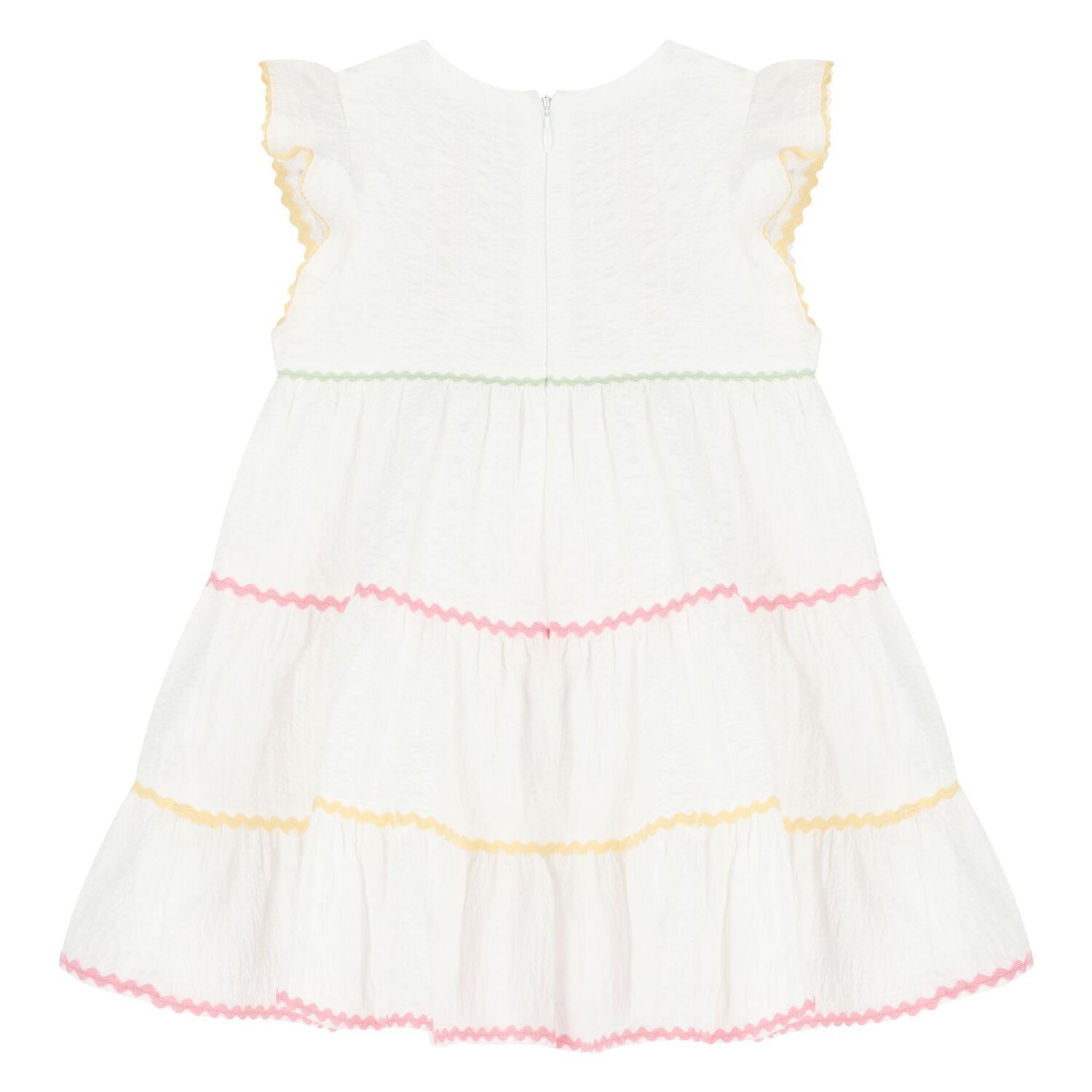 Girls White Dress, 1, hi-res