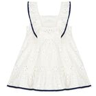 Girls White Broderie Anglaise Dress, 1, hi-res