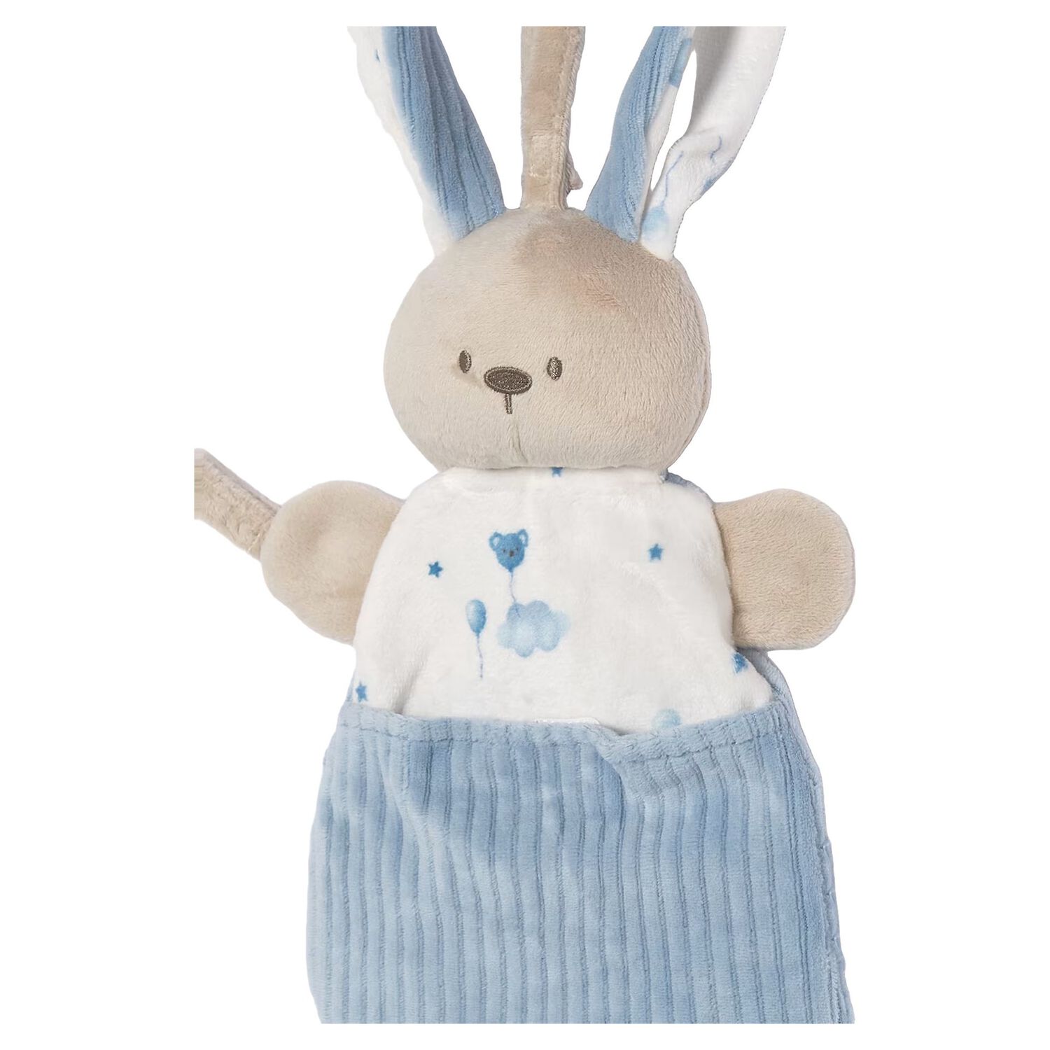 Baby Boys Blue, Beige & White Baby Pacifier Holder, 3, hi-res