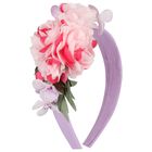 Girls Pink & Lilac Floral Headband, 1, hi-res
