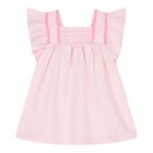 Baby Girls Pink Strawberry Dress, 1, hi-res