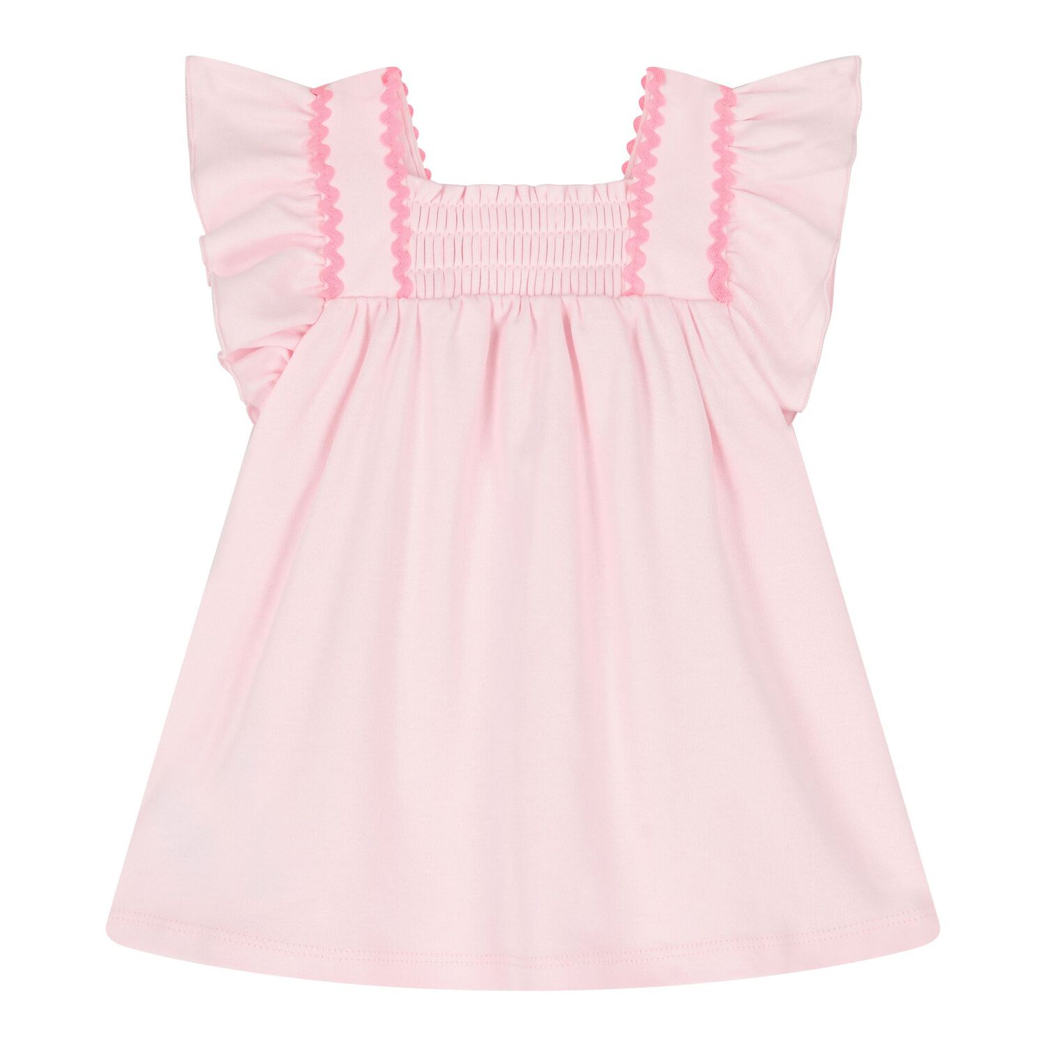 Baby Girls Pink Strawberry Dress, 1, hi-res