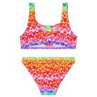 Girls Multi-Coloured Hearts Bikini, 1, hi-res