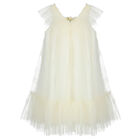 Girls Ivory Tulle Dress, 1, hi-res