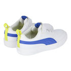 Boys White & Blue Rickie Trainers , 1, hi-res