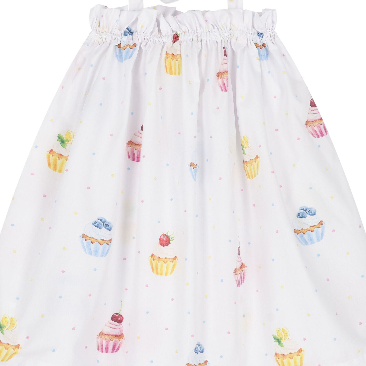 Girls White Cupcakes Beach Dress, 2, hi-res image number null