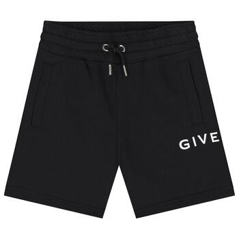 Boys Black Logo Shorts