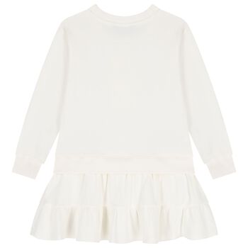 Girls Ivory Polo Bear Sweatshirt Dress
