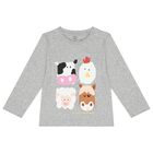 Younger Boys Grey Animals Long Sleeve Top, 1, hi-res