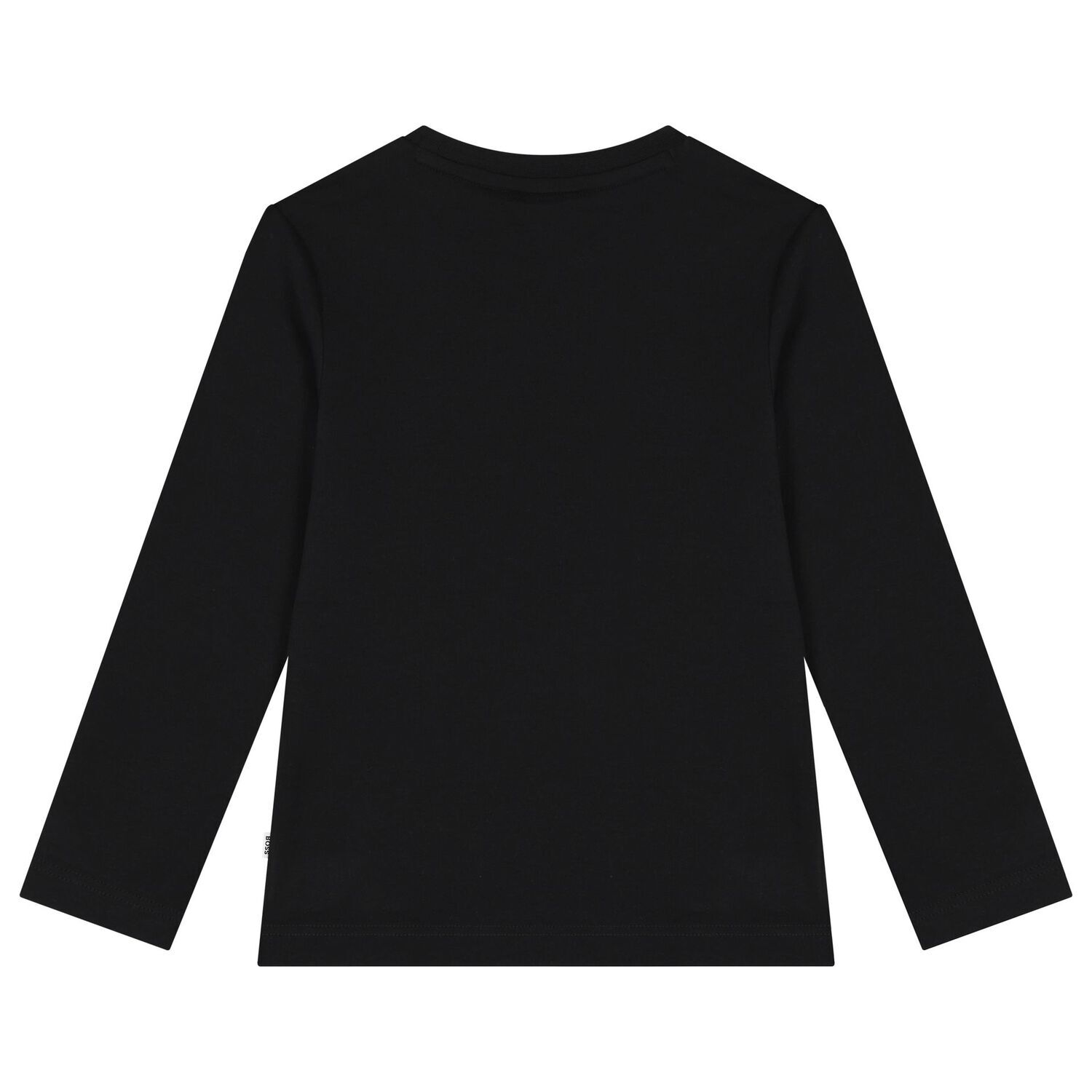 Boys Black Logo Long Sleeve Top, 1, hi-res