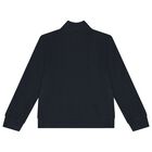 Boys Navy Blue Logo Zip Up Top, 1, hi-res