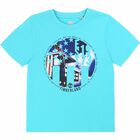 Boys Turquoise Logo T-Shirt, 1, hi-res
