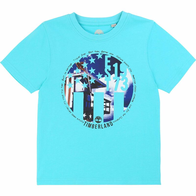Boys Turquoise Logo T-Shirt, 1, hi-res image number null