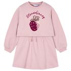 Girls Pink Strawberry Dress Set, 1, hi-res