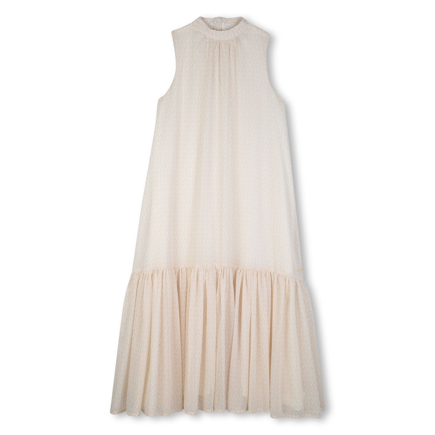 Girls Beige Logo Sleeveless Dress, 1, hi-res