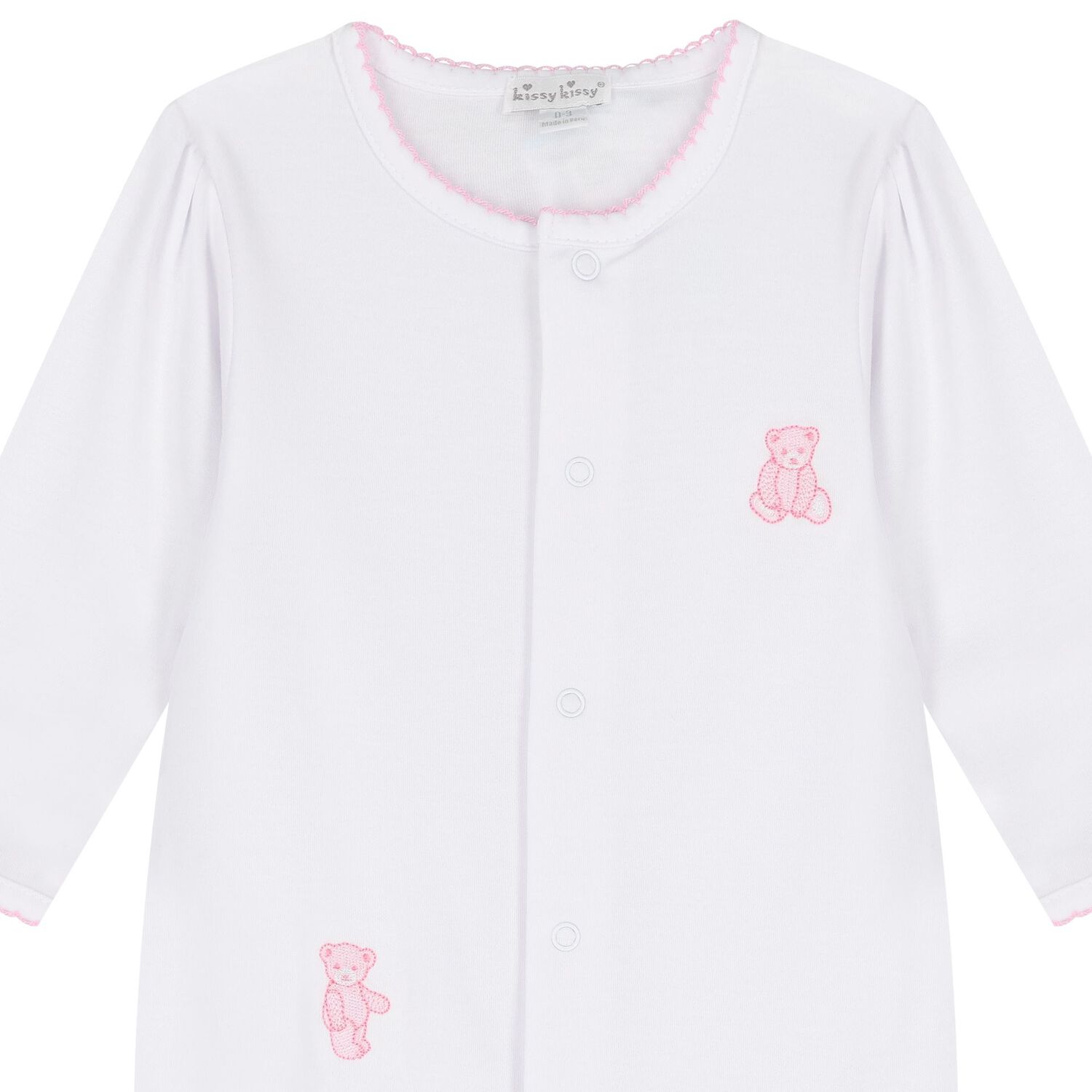 Baby Girls White & Pink Teddy Bear Time Babygrow Set, 1, hi-res image number null